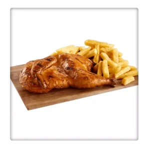 Grilled half Chicken Served with Salad and Chips